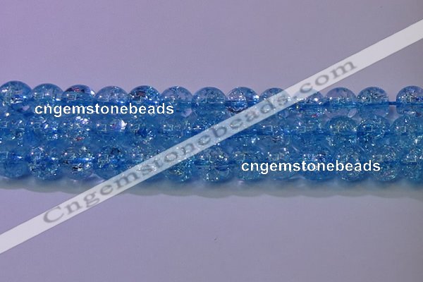 CKQ362 15.5 inches 8mm round dyed crackle quartz beads