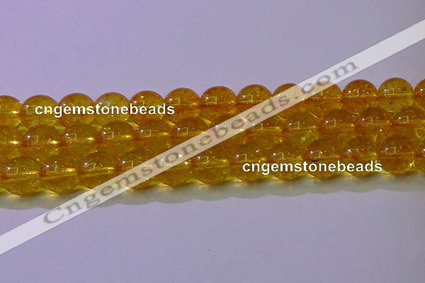 CKQ382 15.5 inches 8mm round dyed crackle quartz beads