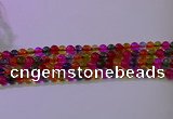 CKQ390 15.5 inches 4mm round dyed crackle quartz beads wholesale