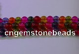 CKQ392 15.5 inches 8mm round dyed crackle quartz beads