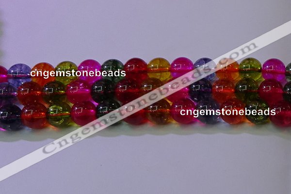 CKQ393 15.5 inches 10mm round dyed crackle quartz beads