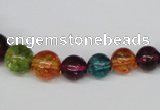 CKQ49 15.5 inches 6mm - 14mm round dyed crackle quartz beads