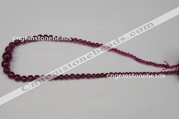 CKQ50 15.5 inches 6mm - 12mm round dyed crackle quartz beads