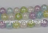 CKQ62 15.5 inches 8mm round AB-color dyed crackle quartz beads