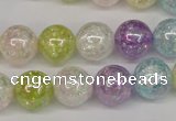 CKQ65 15.5 inches 14mm round AB-color dyed crackle quartz beads