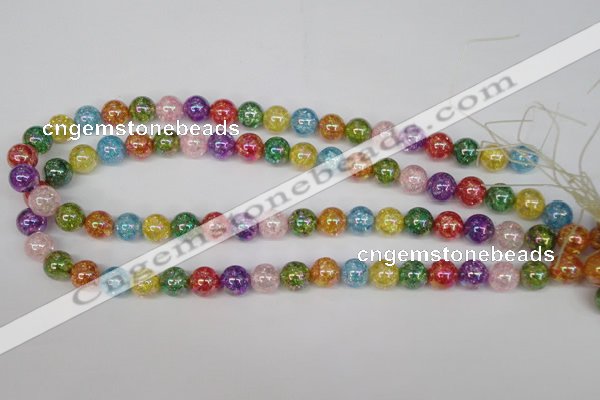 CKQ75 15.5 inches 14mm round AB-color dyed crackle quartz beads