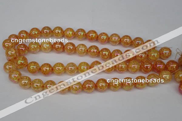 CKQ91 15.5 inches 6mm round AB-color dyed crackle quartz beads