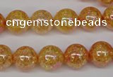 CKQ93 15.5 inches 10mm round AB-color dyed crackle quartz beads