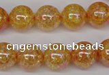 CKQ94 15.5 inches 12mm round AB-color dyed crackle quartz beads