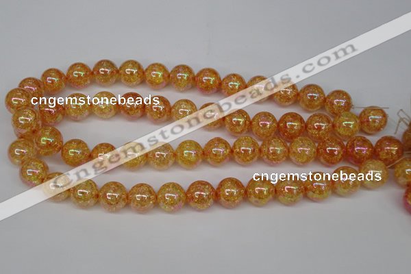 CKQ94 15.5 inches 12mm round AB-color dyed crackle quartz beads