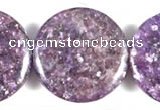 CKU05 15 inches 25mm coin purple kunzite beads wholesale