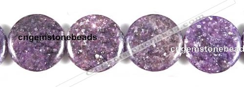 CKU05 15 inches 25mm coin purple kunzite beads wholesale