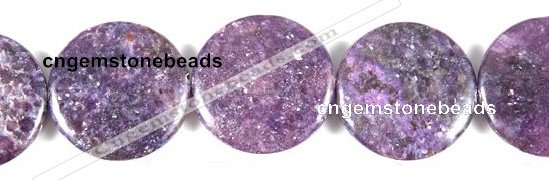 CKU06 15 inches 30mm coin purple kunzite beads wholesale