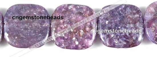 CKU09 15 inches 20*20mm square purple kunzite beads wholesale