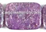 CKU14 15 inches 30*40mm rectangle purple kunzite beads wholesale