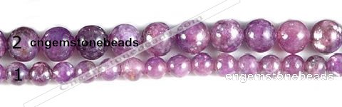 CKU15 15 inches 4mm & 6mm round purple kunzite beads wholesale