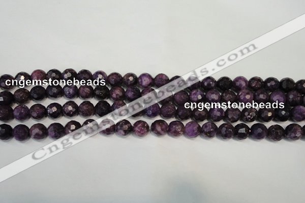 CKU22 15.5 inches 8mm faceted round purple kunzite beads wholesale