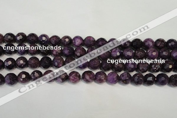 CKU25 15.5 inches 14mm faceted round purple kunzite beads wholesale