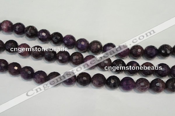 CKU26 15.5 inches 16mm faceted round purple kunzite beads wholesale