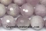 CKU347 15 inches 8mm faceted round kunzite beads