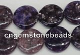 CKU37 15.5 inches 18mm flat round purple kunzite beads wholesale