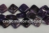 CKU48 15.5 inches 10*10mm diamond purple kunzite beads wholesale