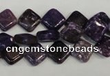 CKU48 15.5 inches 10*10mm diamond purple kunzite beads wholesale