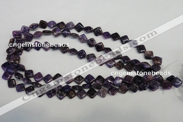 CKU48 15.5 inches 10*10mm diamond purple kunzite beads wholesale