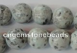 CKW05 15.5 inches 14mm round kiwi jasper gemstone beads