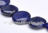 CLA19 18mm coin deep blue dyed lapis lazuli gemstone beads