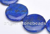 CLA21 coin deep blue dyed lapis lazuli 25mm gemstone beads