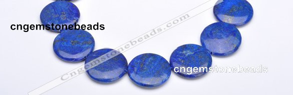 CLA21 coin deep blue dyed lapis lazuli 25mm gemstone beads