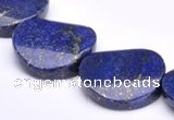 CLA32 26*26mm twisted coin deep blue dyed lapis lazuli beads