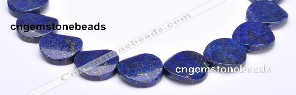 CLA32 26*26mm twisted coin deep blue dyed lapis lazuli beads