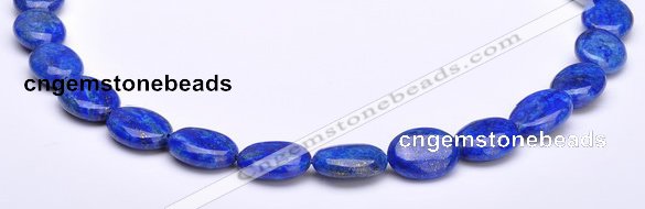 CLA33 12*15mm flat oval deep blue dyed lapis lazuli beads