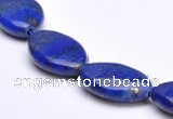 CLA34 13*20mm flat oval deep blue dyed lapis lazuli beads