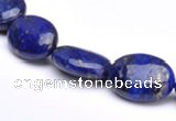 CLA35 flat oval 13*18mm deep blue dyed lapis lazuli beads