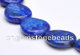 CLA38 16*21mm flat teardrop deep blue dyed lapis lazuli beads