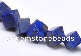 CLA39 6*6*6mm oblique-drilled cubic dyed lapis lazuli beads