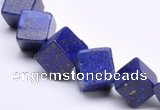 CLA40 oblique-drilled cubic 10*10*10mm dyed lapis lazuli beads