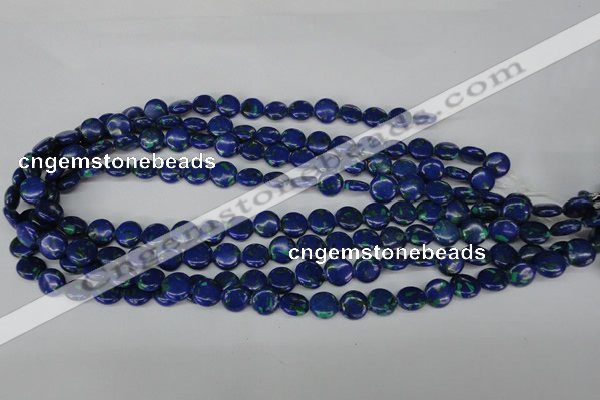 CLA410 15.5 inches 10mm flat round synthetic lapis lazuli beads