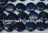 CLA411 15.5 inches 12mm flat round synthetic lapis lazuli beads