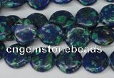 CLA412 15.5 inches 14mm flat round synthetic lapis lazuli beads