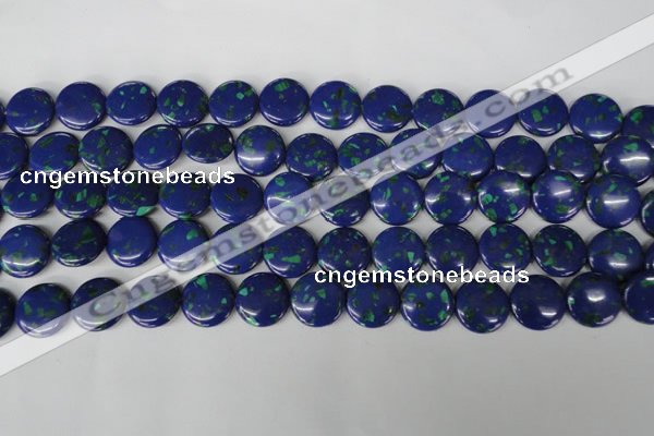 CLA415 15.5 inches 20mm flat round synthetic lapis lazuli beads