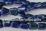 CLA425 15.5 inches 6*8mm rectangle synthetic lapis lazuli beads