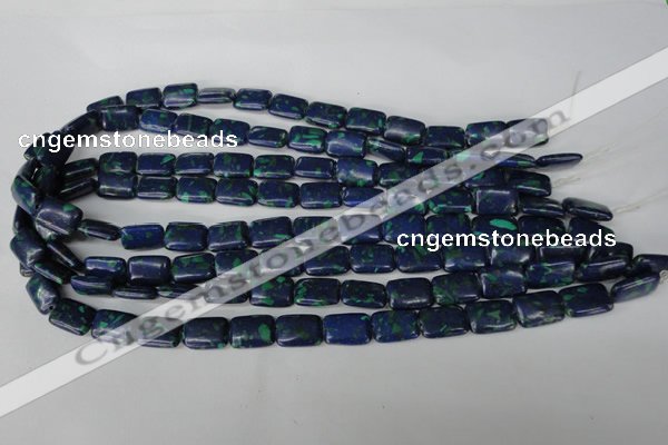 CLA427 15.5 inches 10*14mm rectangle synthetic lapis lazuli beads