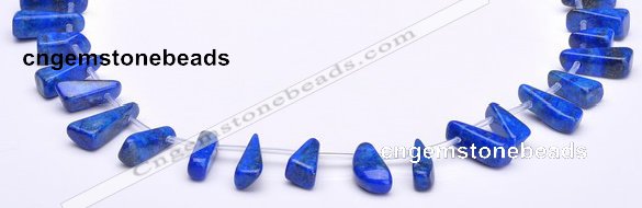 CLA44 Freeform pyramid deep blue dyed lapis lazuli stone beads