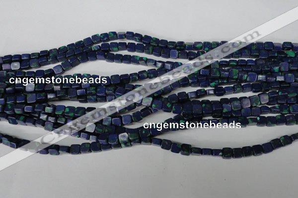 CLA445 15.5 inches 6*6mm square synthetic lapis lazuli beads