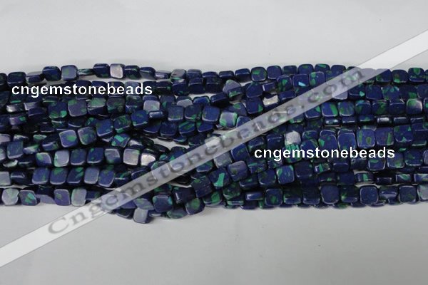 CLA447 15.5 inches 8*8mm square synthetic lapis lazuli beads