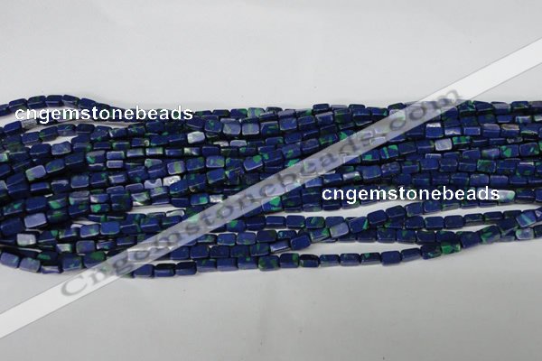 CLA451 15.5 inches 4*6mm rectangle synthetic lapis lazuli beads